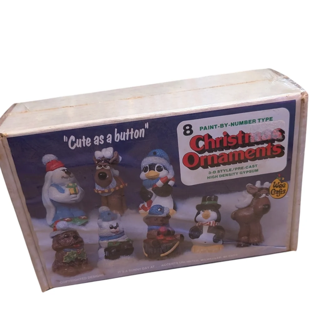 Vintage Wee Crafts Christmas Figurines Craft Kit Christmas Ornaments Rare Sealed
